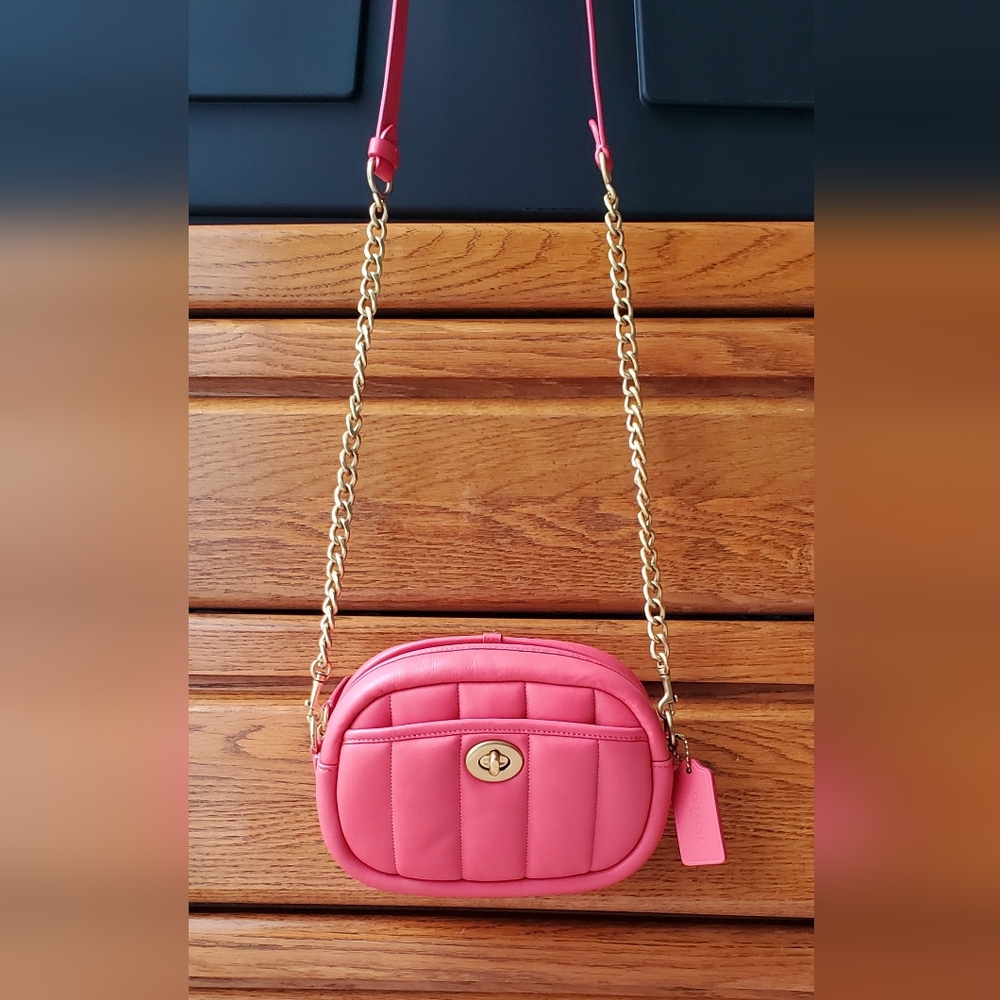 Pink Quilted Shoulder Bag